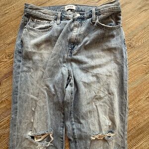 Pistola Women's Light Blue Distressed Wide Leg Jeans Shabby Chic 31